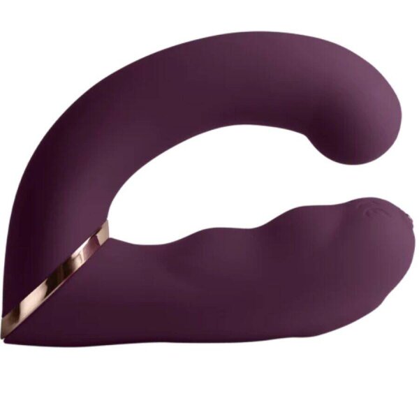 imagen ROCKS- OFF - GEMINI VIBRADOR DUAL PUNTO G Y ESTIMULADOR CLÍTORIS MORADO