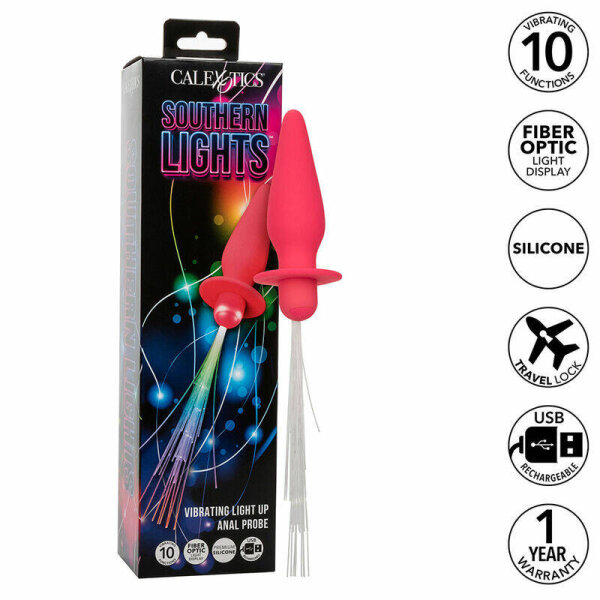 imagen CALEXOTICS - SOUTHERN LIGHTS LIGHT UP PLUG ANAL CON LUCES 10 VIBRACIONES SILICONA ROSA