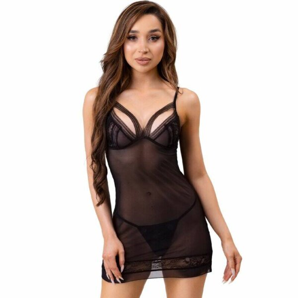 imagen LIVCO CORSETTI FASHION - TIANA LC 20208 CAMISA + TANGA NEGRO L/XL