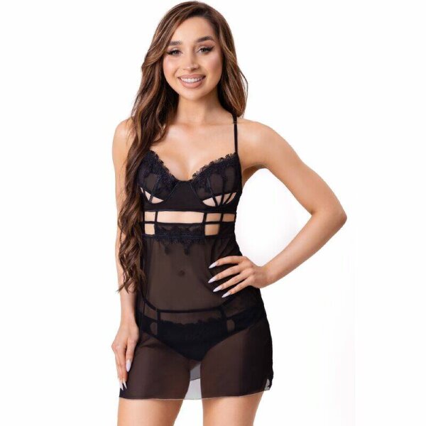 imagen LIVCO CORSETTI FASHION - MAIA 20247 BABYDOLL + TANGA NEGRO S/M