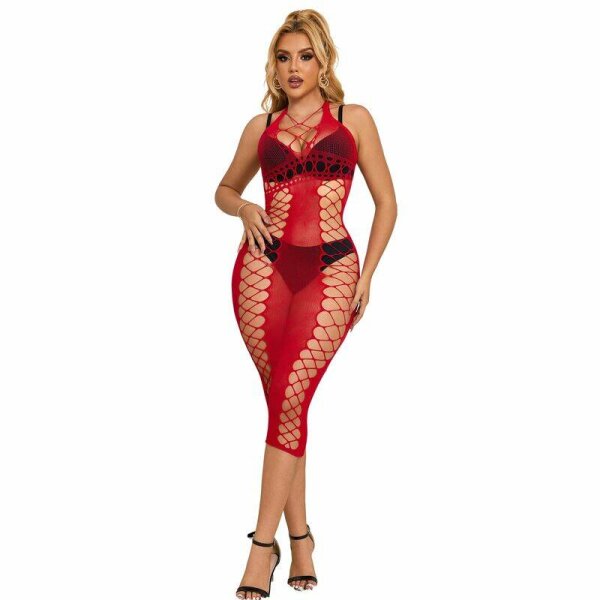 imagen SUBBLIME - 952327 VESTIDO DE REJILLA LARGO ROJO TALLA ÚNICA