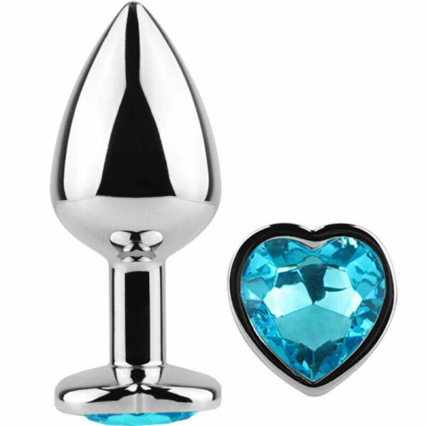 imagen SECRETPLAY - METAL BUTT PLUG CORAZÓN AZUL TALLA S 7 CM