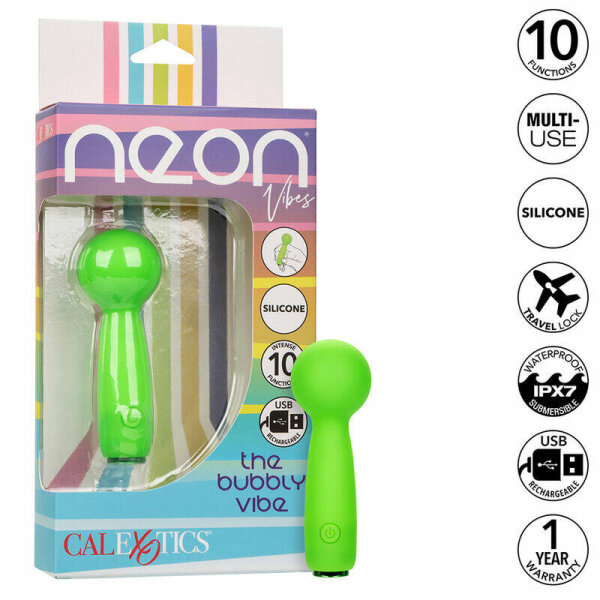 imagen CALEXOTICS - NEON VIBES THE BUBBLY VIBE MINI MASAJEADOR 10 VIBRACIONES VERDE