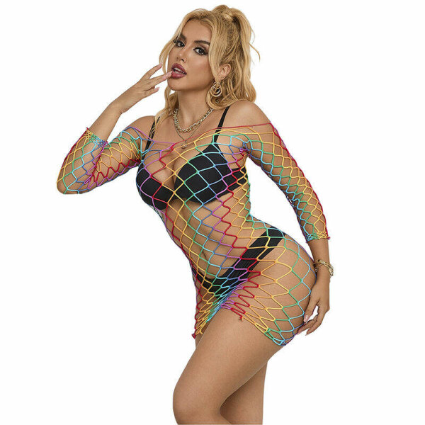 imagen SUBBLIME - 952426 VESTIDO DE REJILLA MANGA LARGA ARCOIRIS TALLA ÚNICA