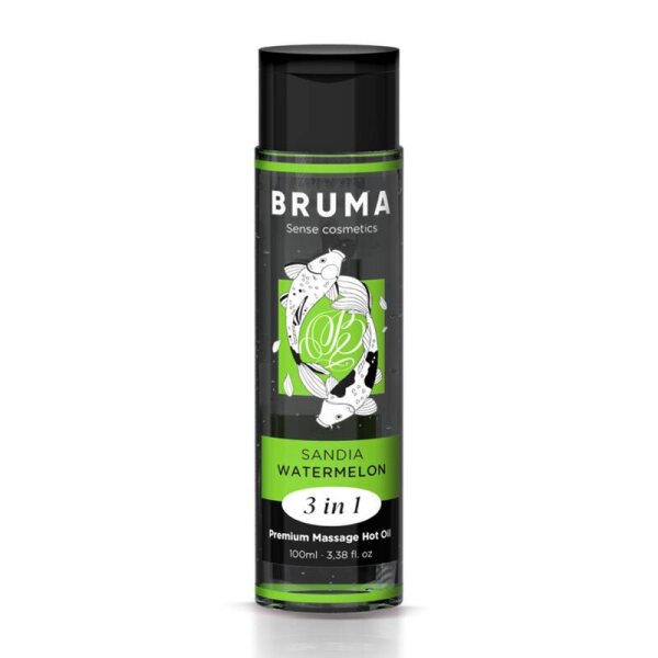 imagen BRUMA - ACEITE DE MASAJE PREMIUM EFECTO CALOR SABOR SANDÍA 3 EN 1 - 100 ML