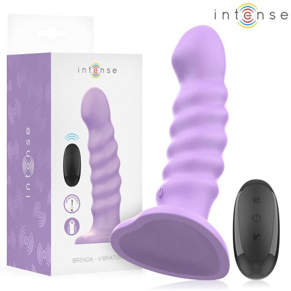 imagen INTENSE - BRENDA VIBRADOR TALLA M DISEÑO EN ESPIRAL 10 VIBRACIONES MORADO CONTROL REMOTO