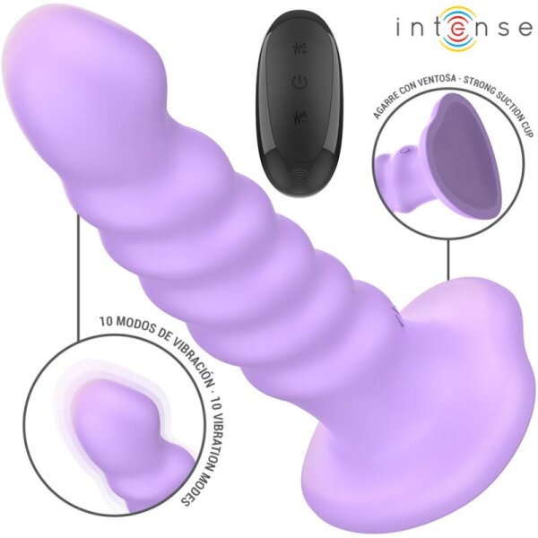 imagen INTENSE - BRENDA VIBRADOR TALLA M DISEÑO EN ESPIRAL 10 VIBRACIONES MORADO CONTROL REMOTO
