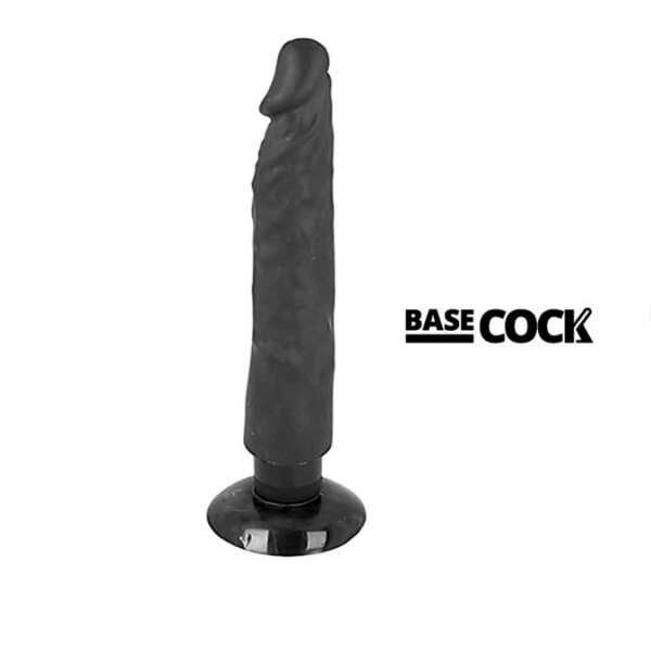 imagen BASECOCK - VIBRADOR REALISTICO 2-1 NATURAL NEGRO 20 CM -O- 4 CM