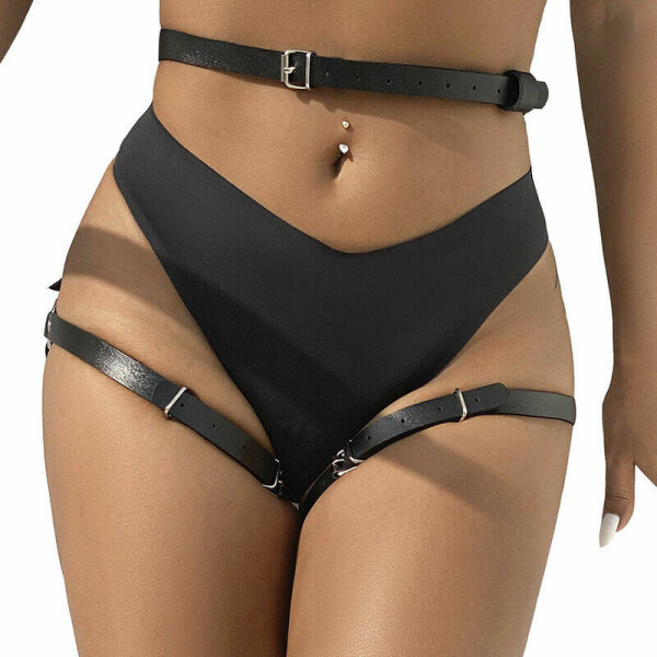 imagen SUBBLIME - ARNÉS CINTURA Y PIERNAS CUERO NEGRO TALLA ÚNICA