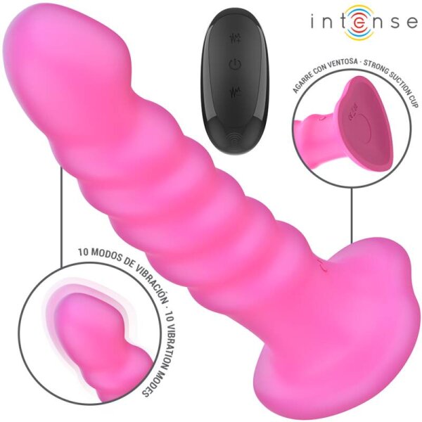 imagen INTENSE - CINDY VIBRADOR TALLA L DISEÑO EN ESPIRAL 10 VIBRACIONES ROSA CONTROL REMOTO