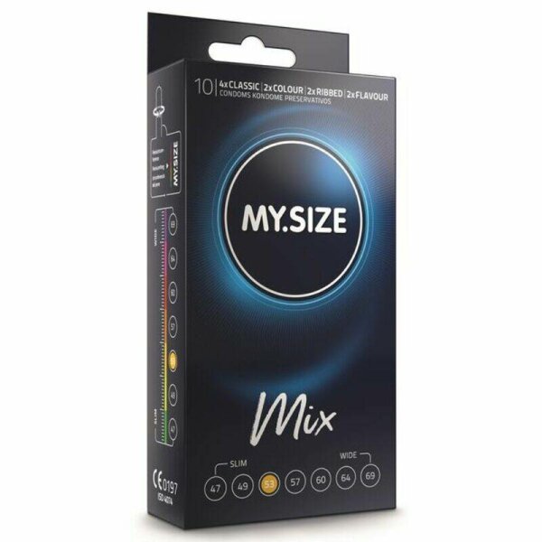 imagen MY SIZE - MIX PRESERVATIVOS 53 MM 10 UNIDADES