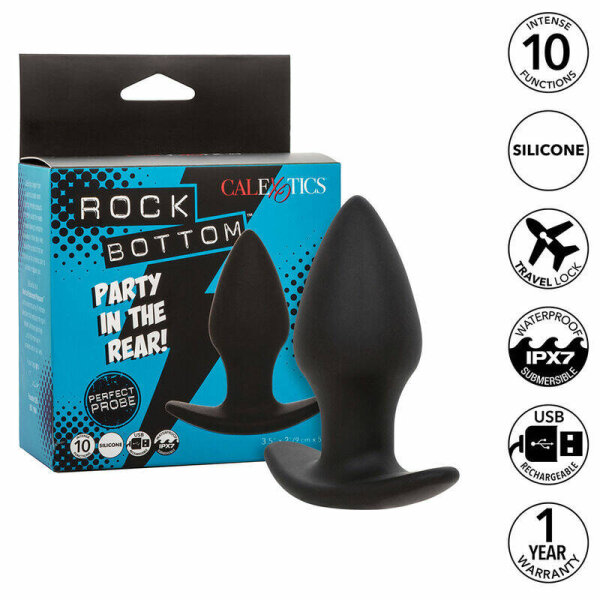 imagen CALEXOTICS - ROCK BOTTOM PERFECT PLUG ANAL 10 VIBRACIONES SILICONA NEGRO