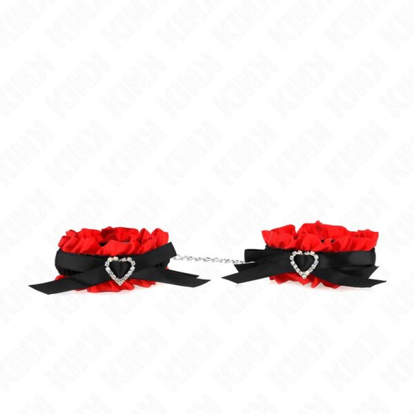 imagen KINK - MUÑEQUERAS ELÁSTICAS DE ENCAJE CON DETALLE CORAZÓN ROJO AJUSTABLE 22-35 CM