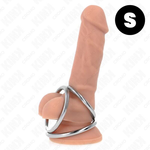 imagen KINK - ANILLO PENE TRIPLE METAL CROMADO 3.2 CM A 4.5 CM