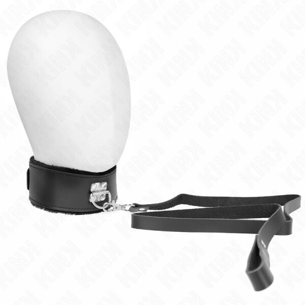 imagen KINK - COLLAR CON CORREA 116 CM DE PIEL NEGRO AJUSTABLE 40-48 CM X 6 CM