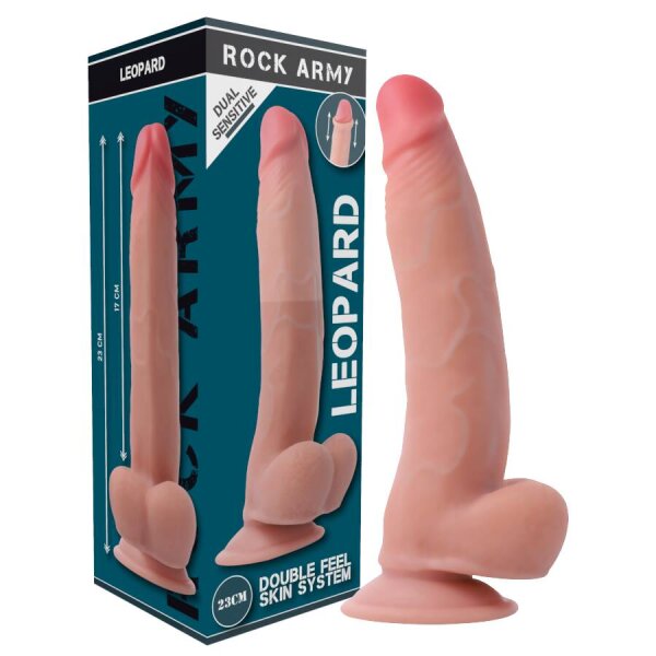 imagen ROCKARMY - LEOPARD DILDO REALISTA DUAL DENSITY 23 CM -O- 4.77 CM