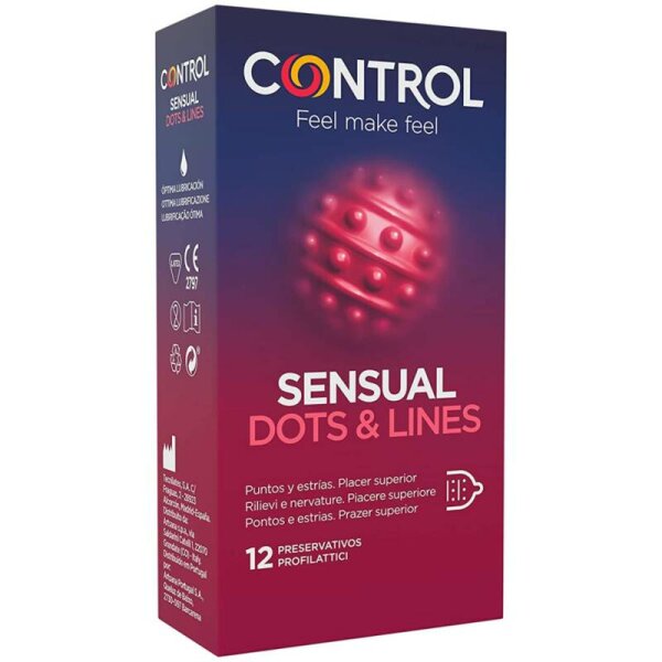 imagen CONTROL - SENSUAL DOTS & LINES PUNTOS Y ESTRIAS 12 UDS