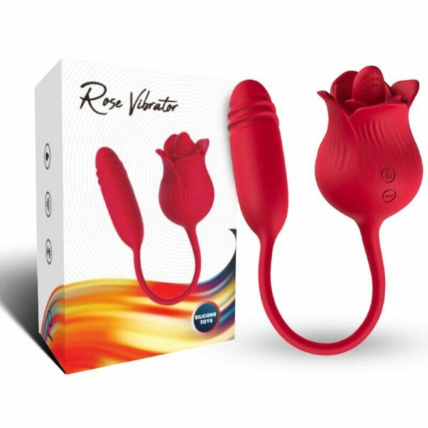 imagen ARMONY - ROSELIP ESTIMULADOR CLITORIS CON LENGUA 10 MODOS & VIBRADOR ROJO