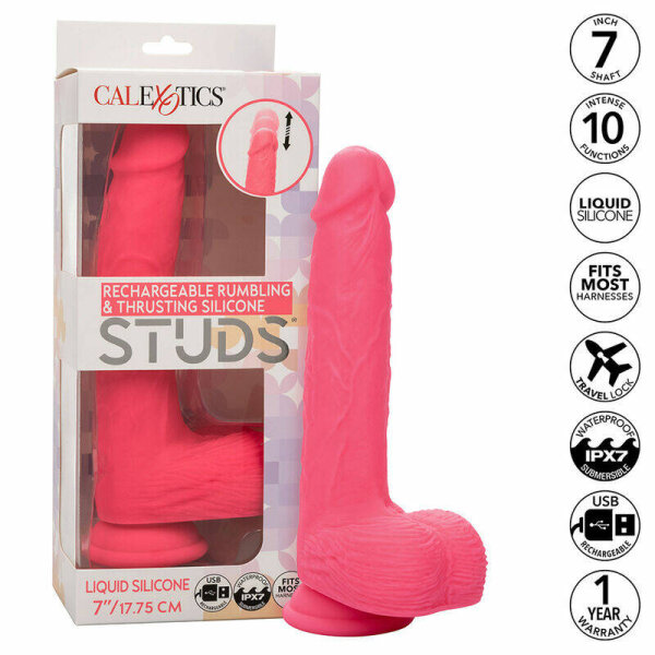 imagen CALEXOTICS - STUDS VIBRADOR REALÍSTICO 10 VIBRACIONES Y ROSA
