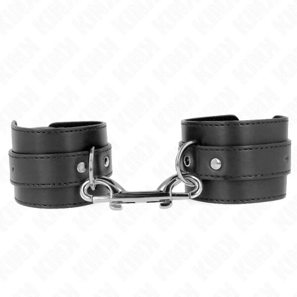 imagen KINK - MUÑEQUERAS SIMPLES CON FILA DE REMACHES Y HEBILLA GRANDE NEGRO AJUSTABLE 17-28 CM X 5 CM