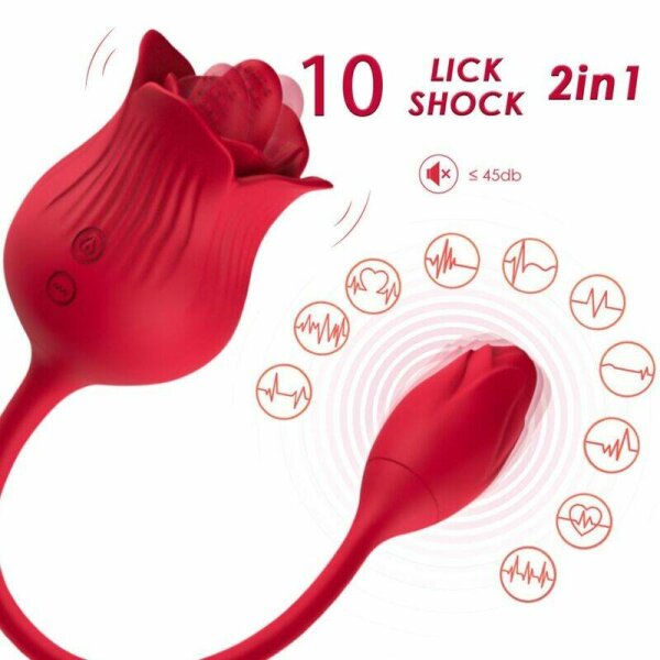 imagen ARMONY - ROSA VIBRADOR ESTIMULADOR CLÍTORIS CON COLA 10 MODOS ROJO