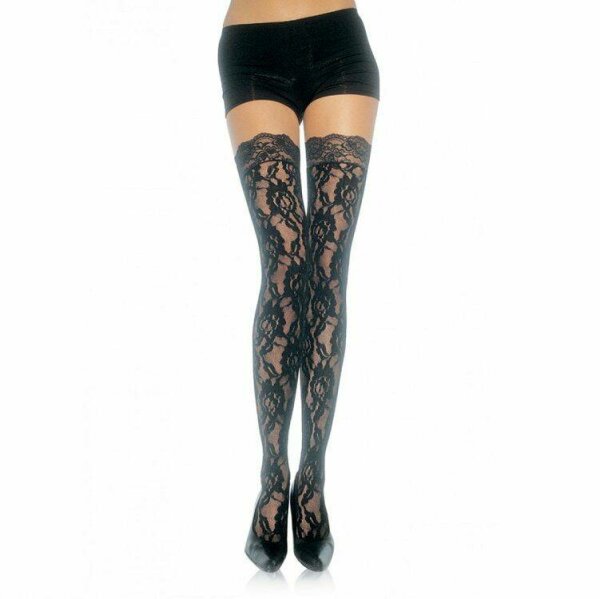 imagen LEG AVENUE - MEDIAS DE ENCAJE FLORAL