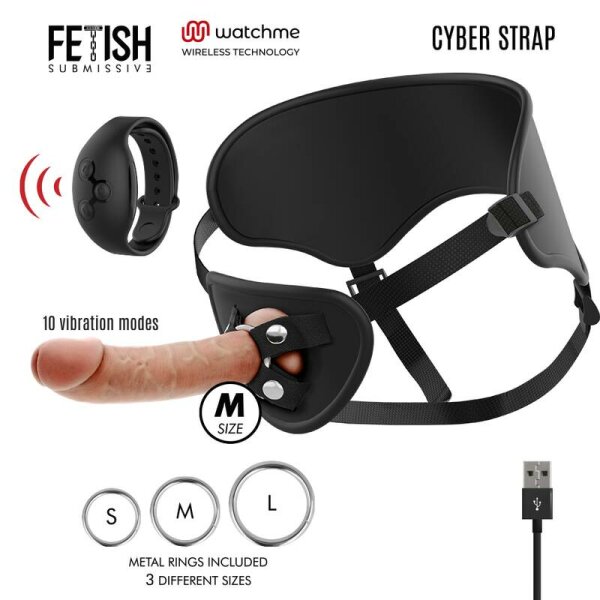 imagen FETISH SUBMISSIVE CYBER STRAP - ARNES CON DILDO CONTROL REMOTO TECNOLOGIA WATCHME M