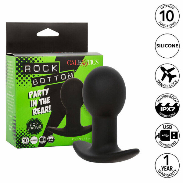 imagen CALEXOTICS - ROCK BOTTOM PLUG ANAL 10 VIBRACIONES SILICONA NEGRO