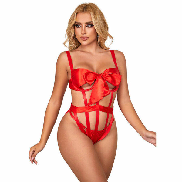 imagen SUBBLIME - 954468 BODY SEXY CALADO CON LAZO ROJO S/M