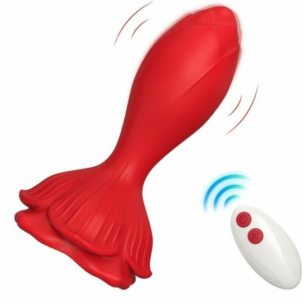 imagen ARMONY - ROSA VIBRADOR & PLUG ANAL PEQUEÑO CONTROL REMOTO ROJO