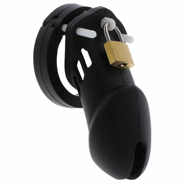 imagen HIDDEN DESIRE - EXTREME JAULA DE CASTIDAD SILICONA TALLA L NEGRO