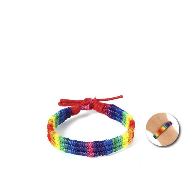 imagen PRIDE - PULSERA TRENZADA BANDERA ARCOÍRIS