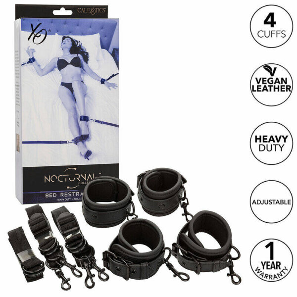 imagen CALEXOTICS - NOCTURNAL RESTRICCIONES DE CAMA CUERO AJUSTABLE NEGRO