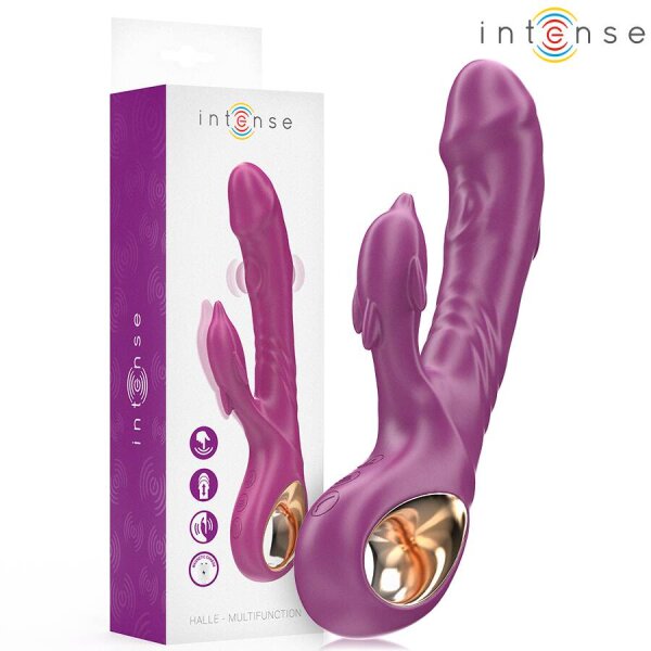 imagen INTENSE - HALLE VIBRADOR MULTIFUNCIÓN CON LENGUA ESTIMULADORA EN FORMA DE DELFÍN MORADO