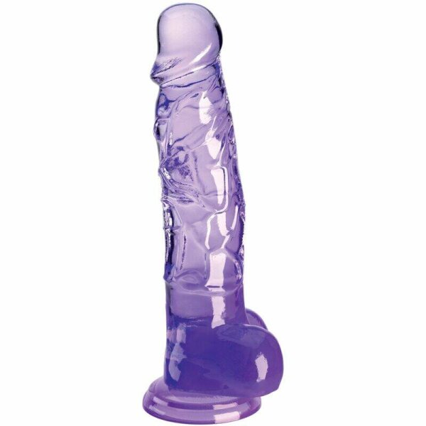 imagen KING COCK - CLEAR PENE REALISTICO CON TESTICULOS 16.5 CM MORADO