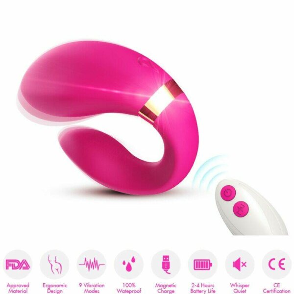 imagen ARMONY - CRESCENT VIBRADOR PAREJA CONTROL REMOTO FUCSIA