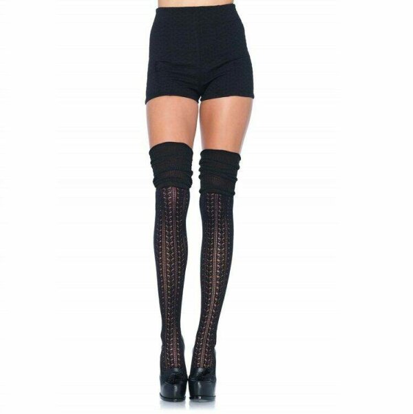 imagen LEG AVENUE - CALCETINES PUNTILLA FRUNCIDOS NEGRO