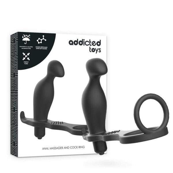 imagen ADDICTED TOYS - PLUG ANAL CON ANILLO SILICONA NEGRO 12 CM