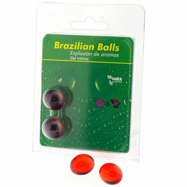 imagen TALOKA - BRAZILIAN BALLS GEL ÍNTIMO FRESA & CHOCOLATE 2 BOLAS