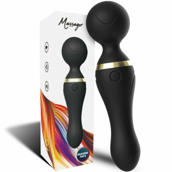 imagen ARMONY - FREEZA MASAJEADOR & VIBRADOR CABEZA FLEXIBLE NEGRO