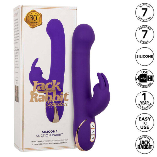 imagen CALEXOTICS - JACK VIBRADOR RABBIT Y ESTIMULADOR 7 NIVELES DE VIBRACIÓN Y ONDAS ESTIMULADORAS AZUL