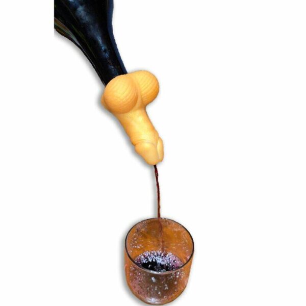 imagen DIABLO PICANTE - DECANTADOR DE VINO FORMA PENE DORADO