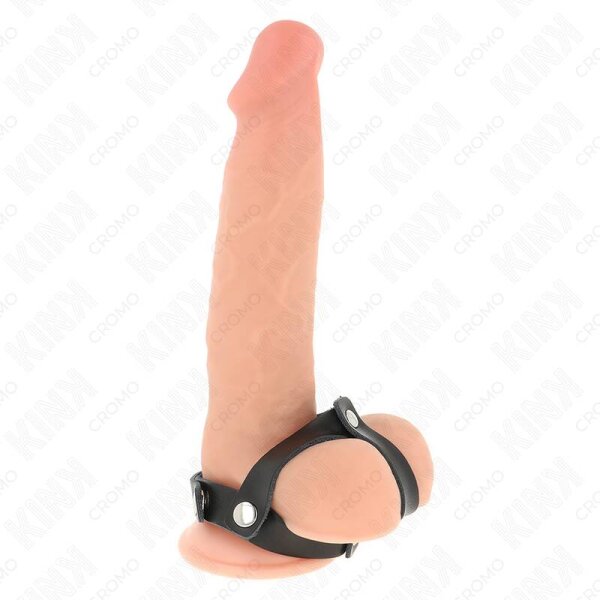 imagen KINK - ANILLO PENE Y CORREA DIVISORA DE BOLAS CUERO AJUSTABLE