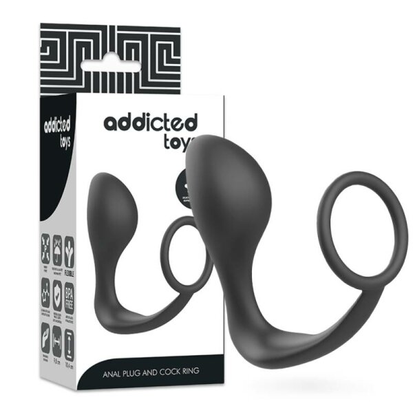 imagen ADDICTED TOYS - PLUG ANAL CON ANILLO SILICONA NEGRO