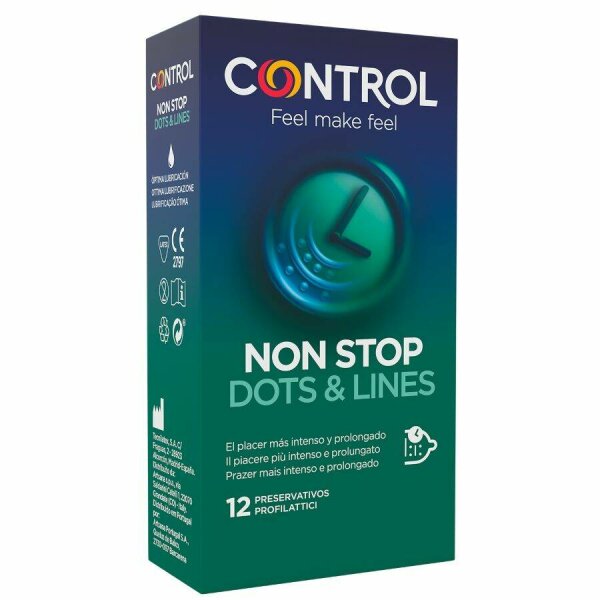 imagen CONTROL - NONSTOP PUNTOS Y ESTRIAS PRESERVATIVOS 12 UNIDADES