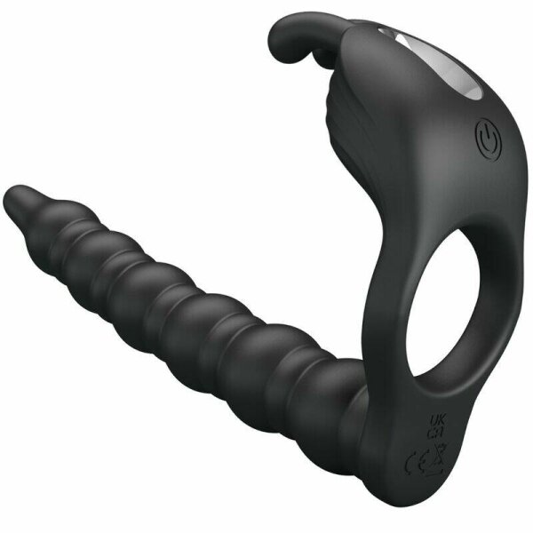 imagen PRETTY LOVE - BLACKNEY ANILLO PENE CON PLUG VIBRADOR NEGRO