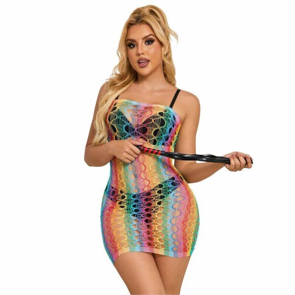 imagen SUBBLIME - 952365 VESTIDO DE REJILLA HOMBROS DESCUBIERTOS ARCOIRIS TALLA ÚNICA