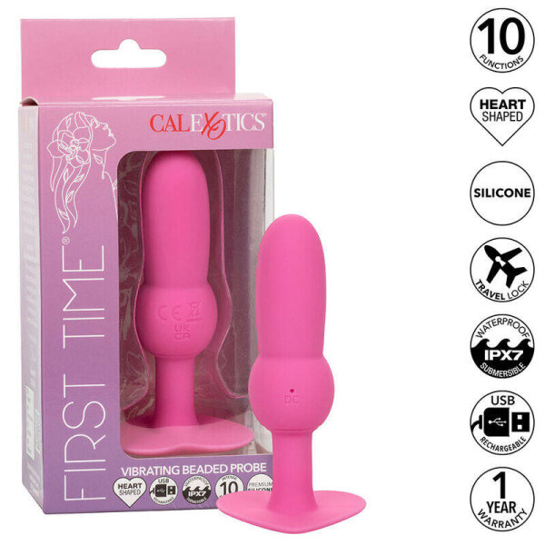 imagen CALEXOTICS - FIRST TIME PLUG ANAL CON CUENCAS 10 VIBRACIONES ROSA