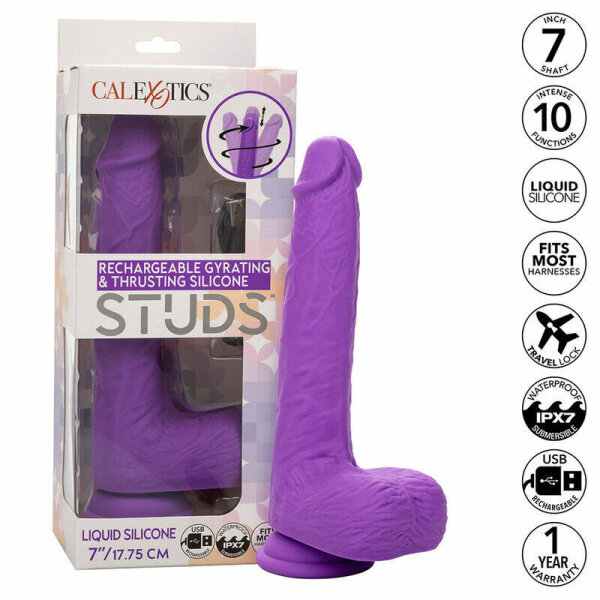 imagen CALEXOTICS - STUDS VIBRADOR RECARGABLE Y GIRATORIO 10 VIBRACIONES VIOLETA