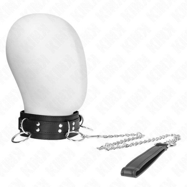 imagen KINK - COLLAR CON CORREA 80 CM ESCLAVITUD 3 ANILLOS 53 X 5 CM